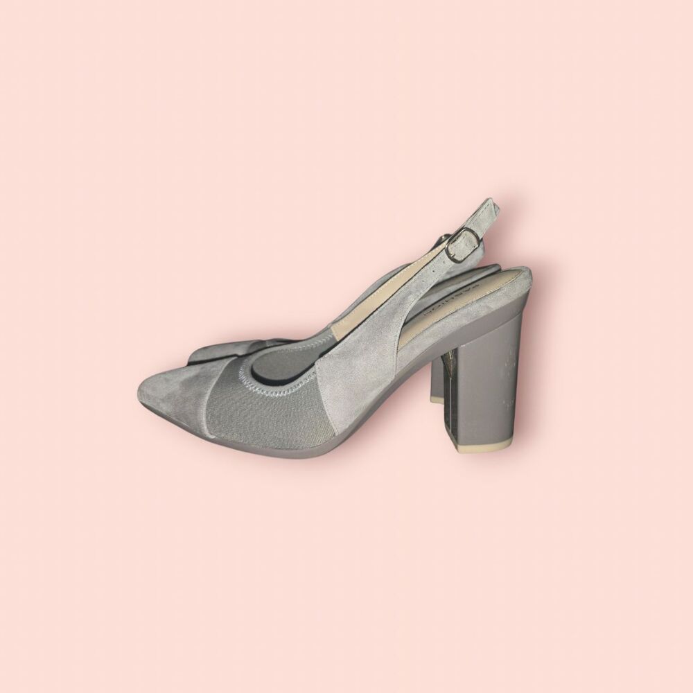 Pashion Footwear The Slingback Convertible Heels Storm Grey Suede Gray Versatile